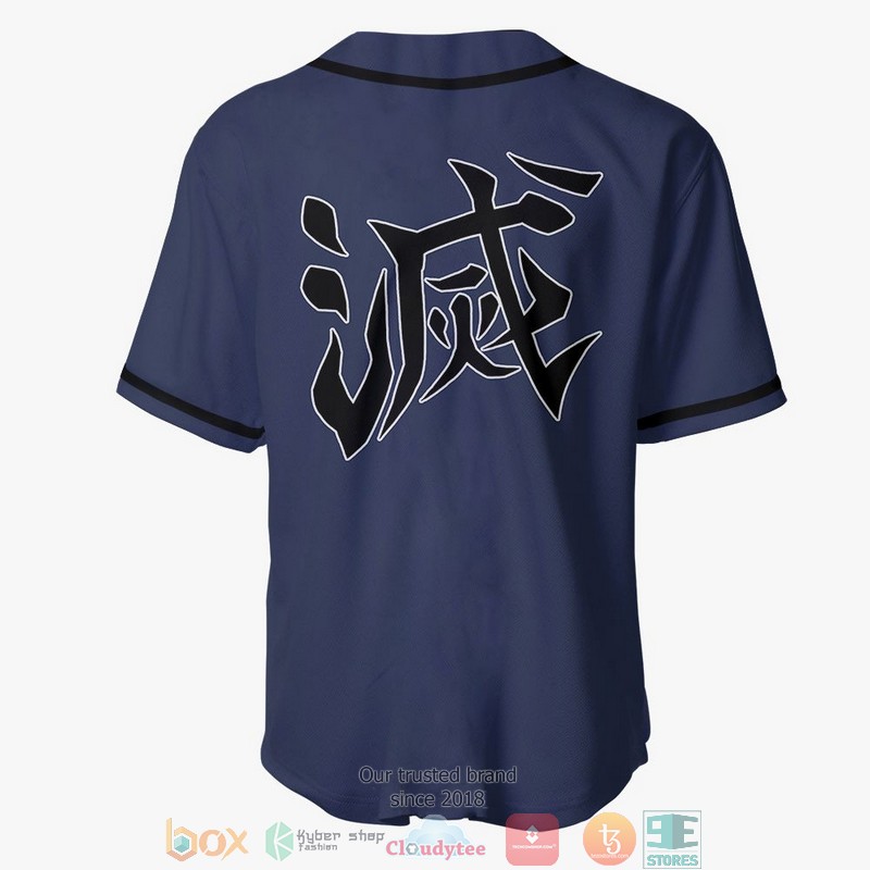 Inosuke Demon Slayer Navy Baseball Jersey Shirt 3 Inosuke Demon Slayer Navy Baseball Jersey Shirt 1 2