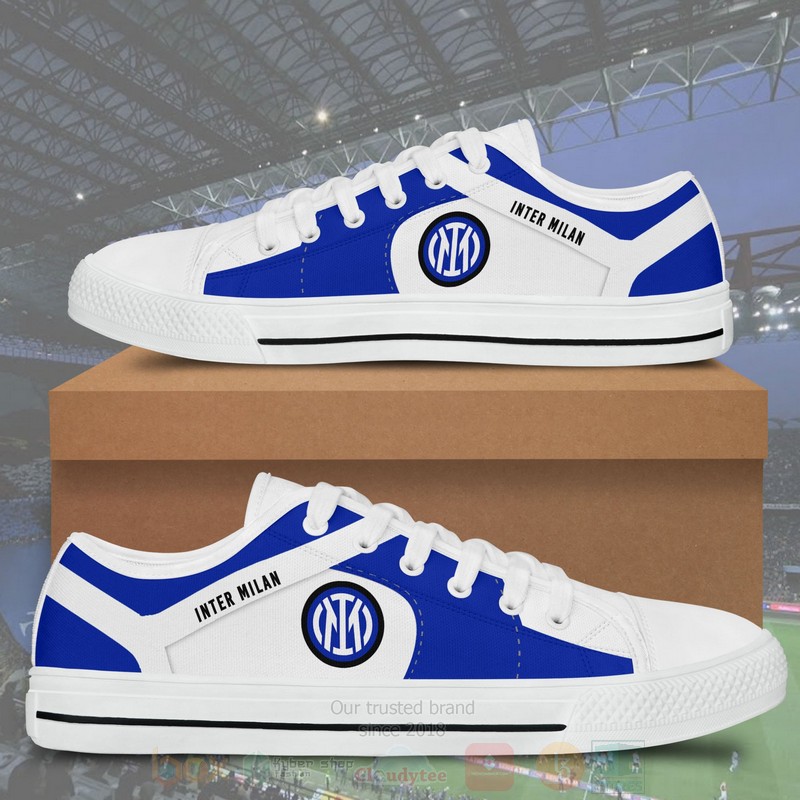 Inter Milan Black White Low Top Canvas Shoes