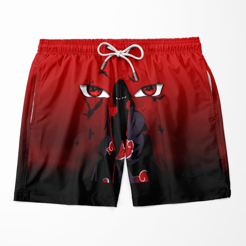 Itachi Uchiha Genjutsu Sharingan Eyes Naruto Shorts 1 ItachiUchihaGenjutsuSharinganEyesSwimTrunkfront min 2048x