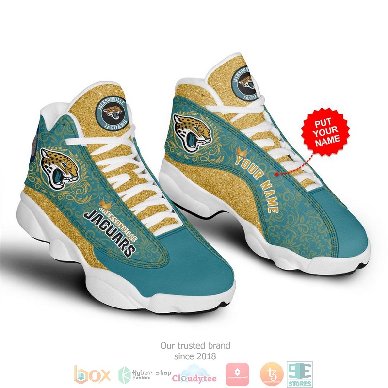 Jacksonville Jaguars NFL 1 Football Air Jordan 13 Sneaker Shoes 2 Jacksonville Jaguars NFL 1 Football Air Jordan 13 Sneaker Shoes
