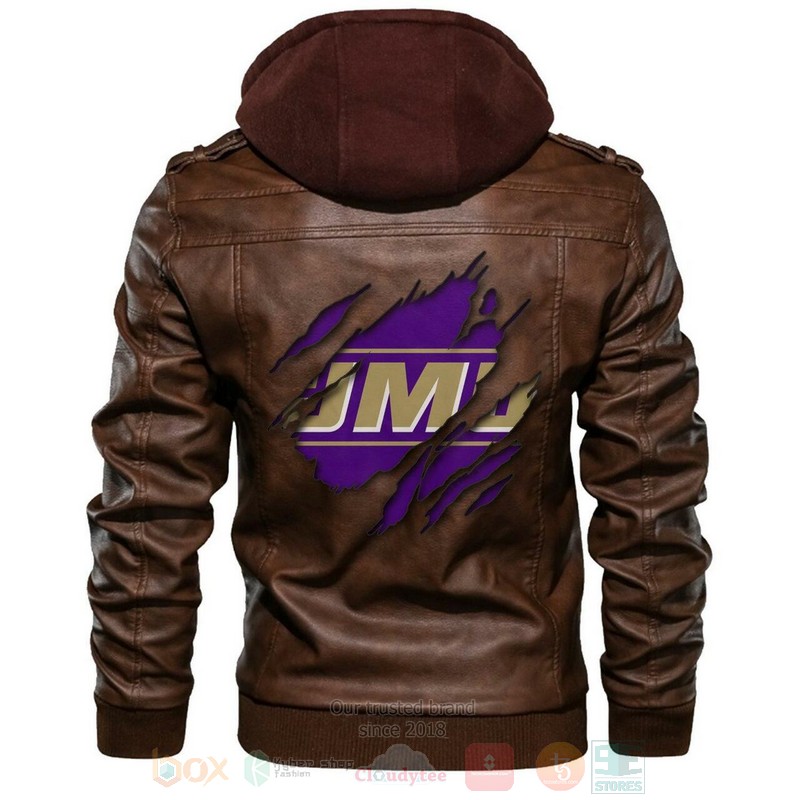 James Madison Dukes NCAA Brown Motorcycle Leather Jacket