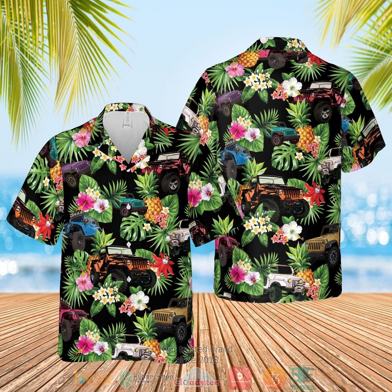 NEW Jeep Cars pineapple Summer Hawaii Shirt, Shorts 2 Jeep Cars pineapple Hawaiian Shirt Shorts 1