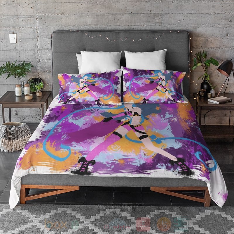 Jinx League of Legends Powder Abstract Brushed Arcane Gamming Bedding Set 1