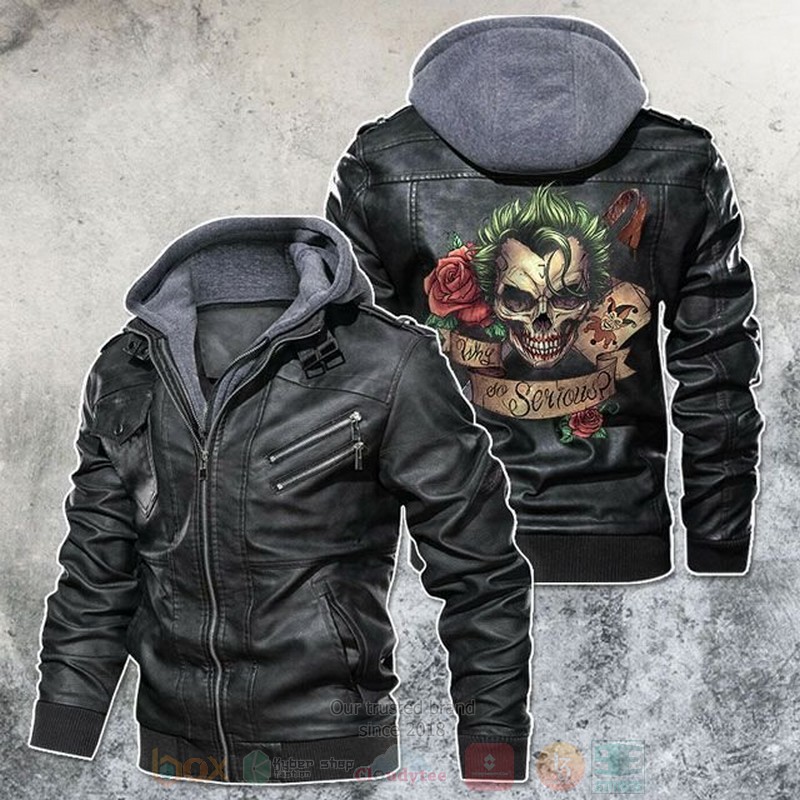 Joker Skull Why So Serious Motorcycle Leather Jacket