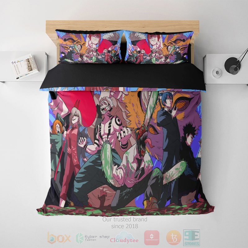 HOT Jujutsu Kaisen Chainsaw Man Devils Crossover Bedroom Bedding Set 1 Jujutsu Kaisen Chainsaw Man Devils Crossover Bedding Set