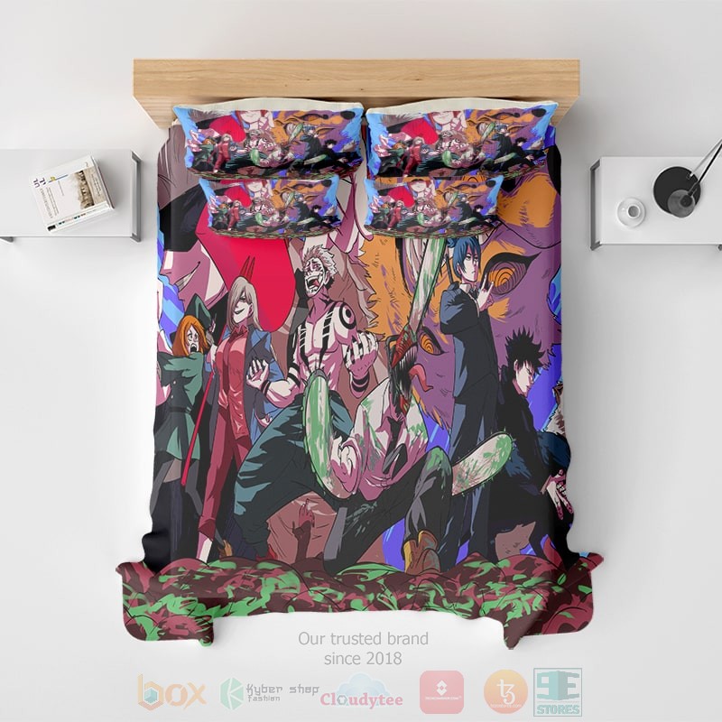 HOT Jujutsu Kaisen Chainsaw Man Devils Crossover Bedroom Bedding Set 2 Jujutsu Kaisen Chainsaw Man Devils Crossover Bedding Set 1