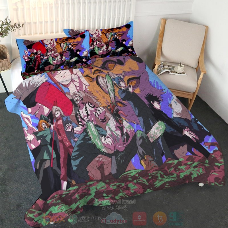 HOT Jujutsu Kaisen Chainsaw Man Devils Crossover Bedroom Bedding Set 3 Jujutsu Kaisen Chainsaw Man Devils Crossover Bedding Set 1 2