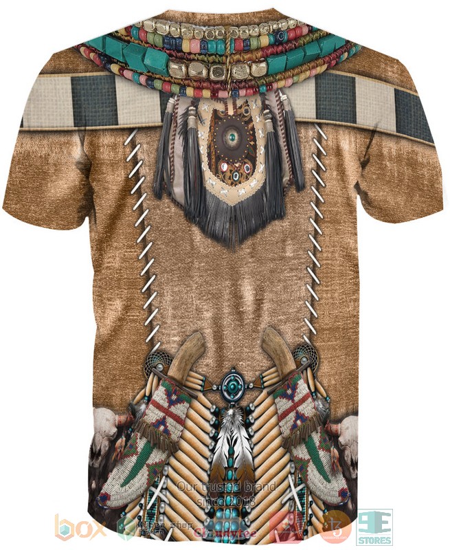 Brown Pattern Warrior Style Native American 3D Shirt Hoodie 1 2 3 4 5 6 7