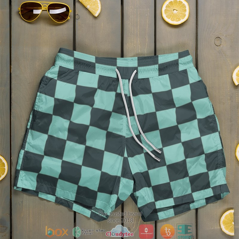 Kamado Tanjiro Classic Checkered Pattern Demon Slayer Kimetsu No Yaiba Shorts 1