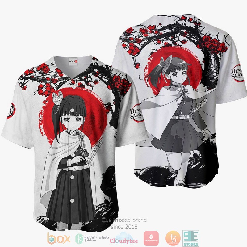 Kanao Tsuyuri Demon Slayer Grey Baseball Jersey Shirt