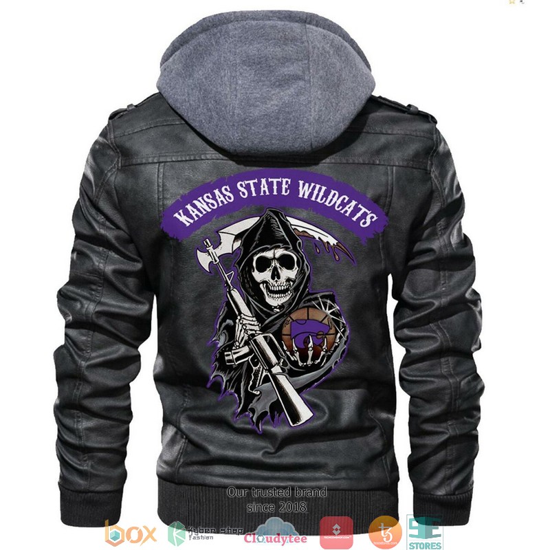 Kansas State Wildcats NCAA Basketball Sons Of Anarchy Black Motorcycle Leather Jacket 5 Kansas State Wildcats NCAA Basketball Sons Of Anarchy Black Motorcycle Leather Jacket