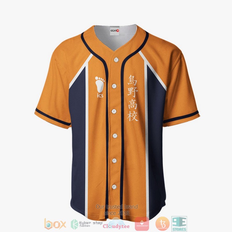 Karasuno Haikyuu Orange Baseball Jersey Shirt 2 Karasuno Haikyuu Orange Baseball Jersey Shirt 1