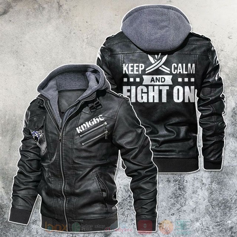 Keep Calm And Fight On Knight Motorcycle Leather Jacket