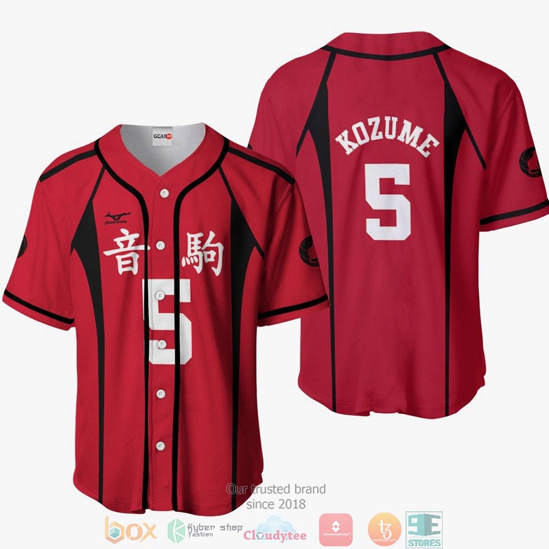 Kenma Kozume Haikyuu Red Baseball Jersey Shirt 7 Kenma Kozume Haikyuu Red Baseball Jersey Shirt