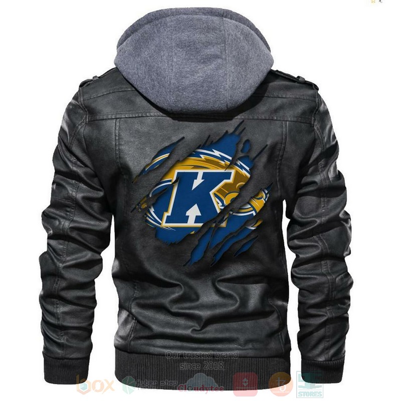 Kent State Golden Flashes NCAA Black Motorcycle Leather Jacket