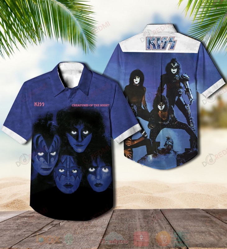 Kiss Creatures of The Night Purple Hawaiian Shirt