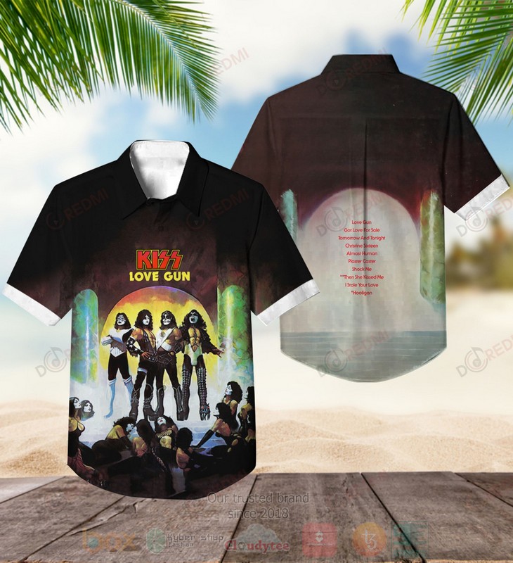 Kiss Love Gun Black Hawaiian Shirt