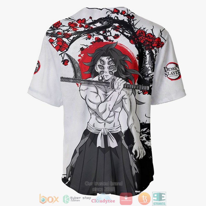 Kokushibo Demon Slayer Grey Baseball Jersey Shirt 3 Kokushibo Demon Slayer Grey Baseball Jersey Shirt 1 2