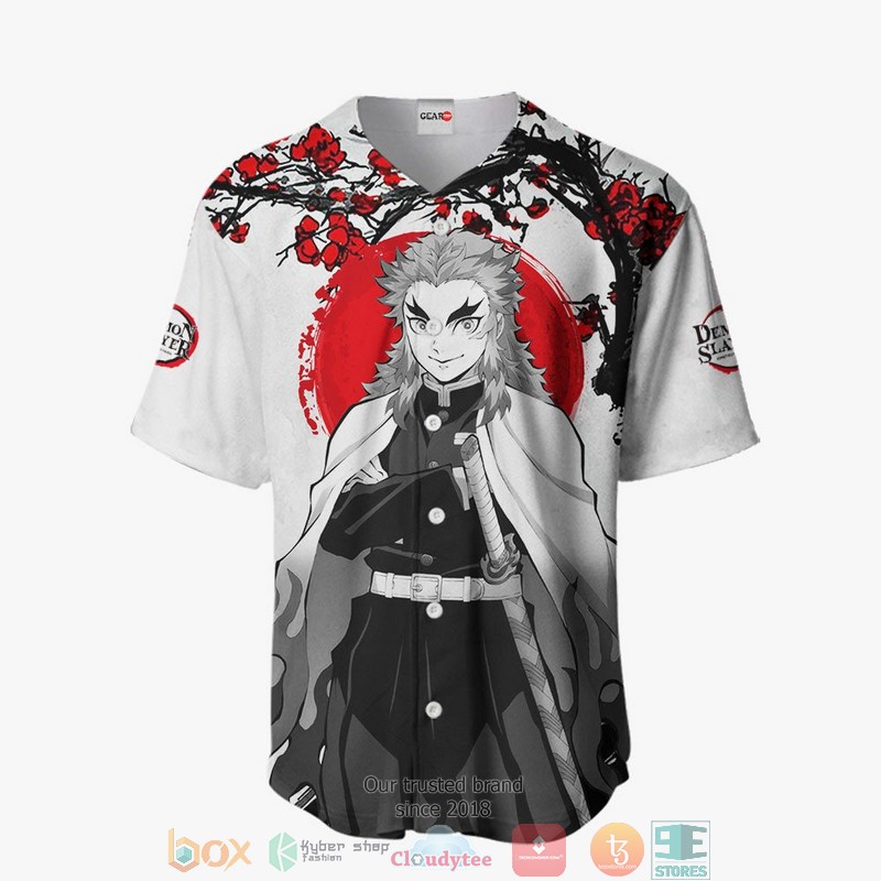 Kyoujurou Rengoku Demon Slayer Baseball Jersey Shirt 2 Kyoujurou Rengoku Demon Slayer Baseball Jersey Shirt 1