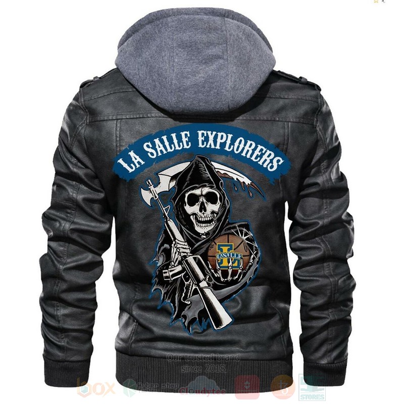 BEST La Salle Explorers NCAA Champions Sons of Anarchy Black Zipper Jacket Leather 5 La Salle Explorers NCAA Basketball Sons of Anarchy Blacks Leather Jacket
