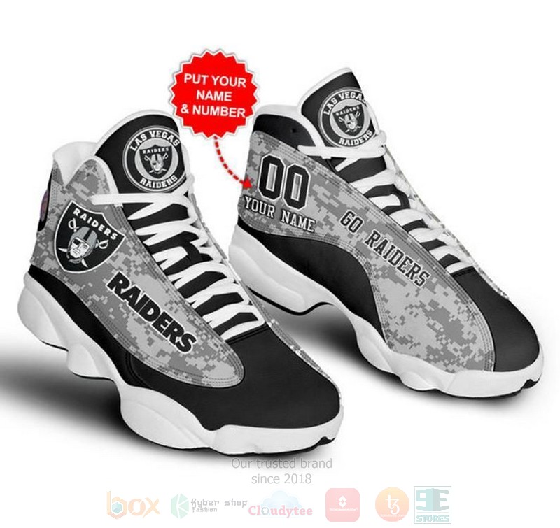 Las Vegas Raiders Football NFL Custom Name Air Jordan 13 Shoes