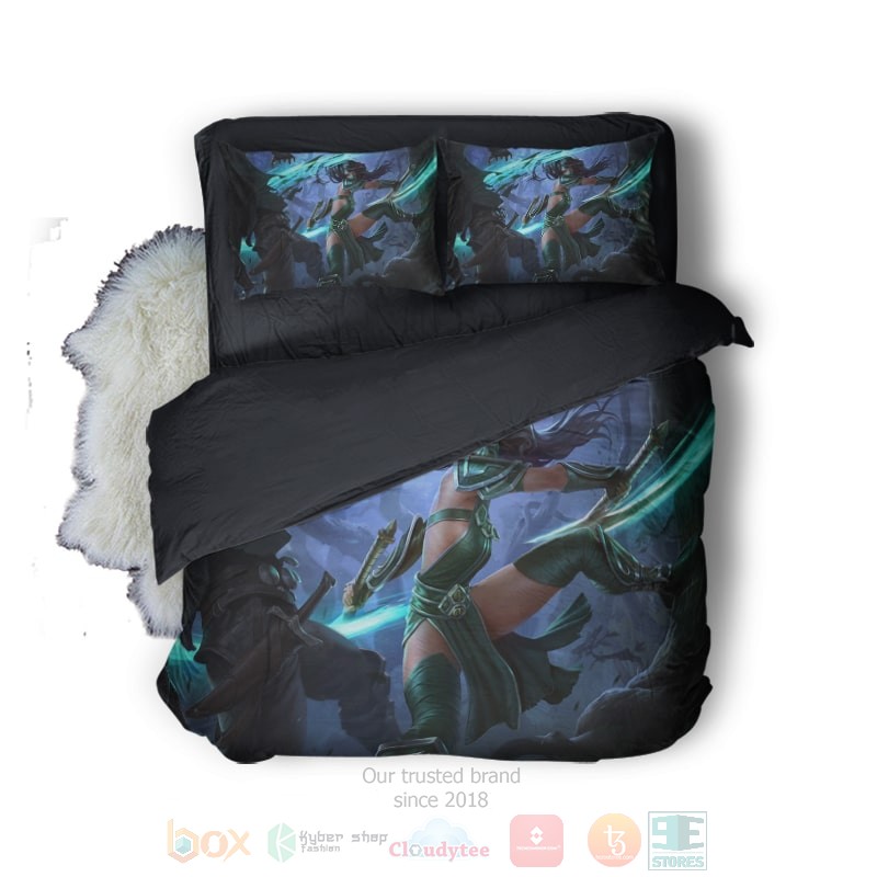 HOT League Of Legends Akali Classic Skin Katana Bedroom Bedding Set 11 League Of Legends Akali Classic Skin Katana Bedding Set