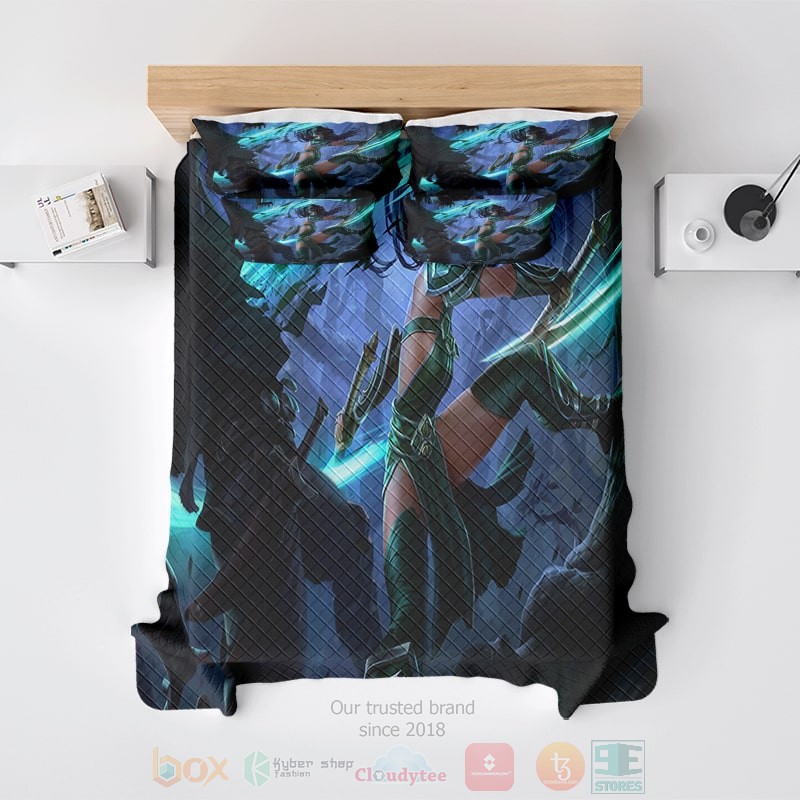 HOT League Of Legends Akali Classic Skin Katana Bedroom Bedding Set 3 League Of Legends Akali Classic Skin Katana Bedding Set 1 2