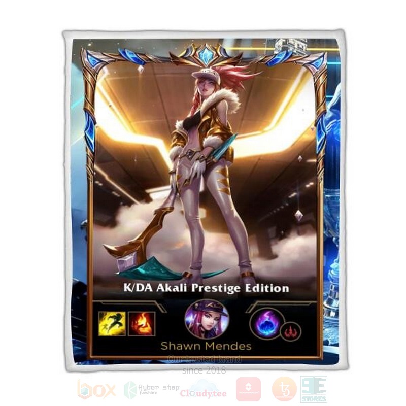 League of Legends Akali Custom Name Sherpa Blanket