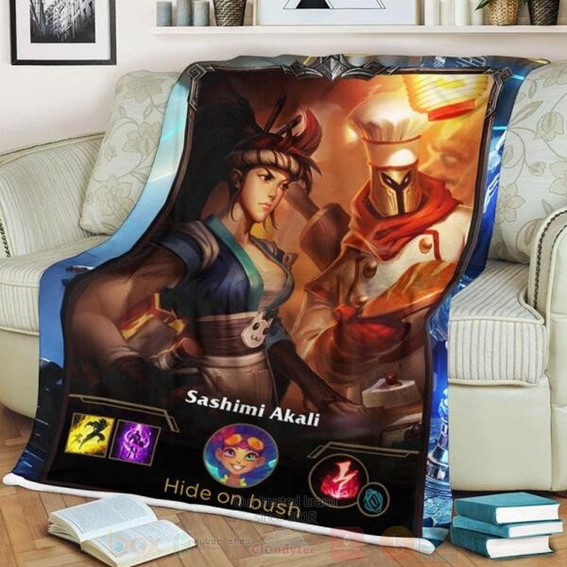 League of Legends Akali Custom Name Sherpa Blanket 1