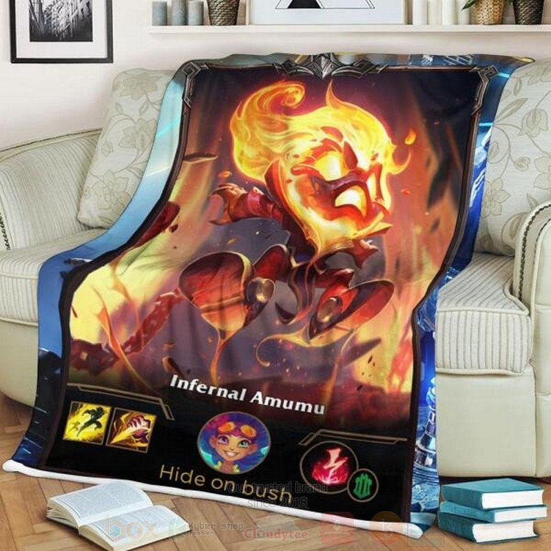 League of Legends Amumu Custom Name Sherpa Blanket 1