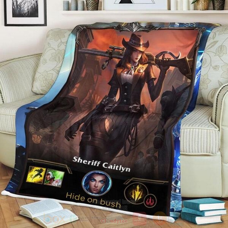 League of Legends Caitlyn Custom Name Sherpa Blanket 1