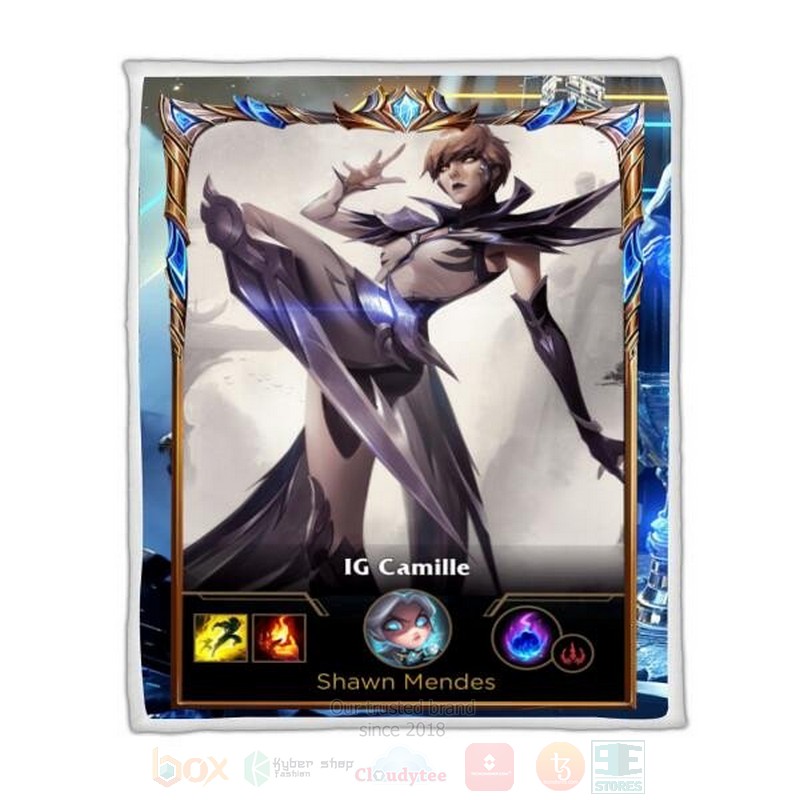 League of Legends Camille Custom Name Sherpa Blanket