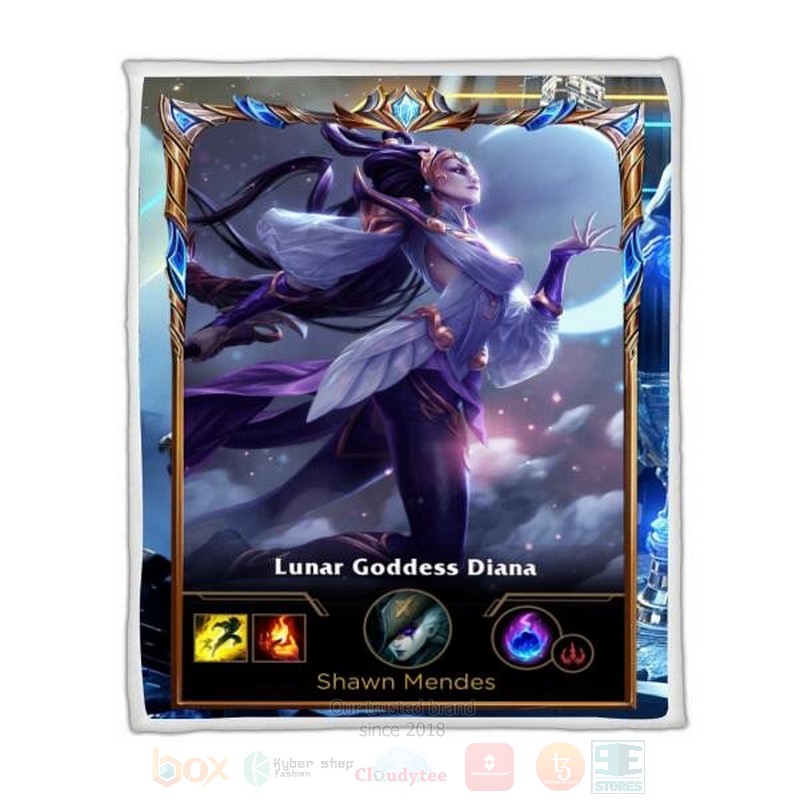 League of Legends Diana Custom Name Sherpa Blanket