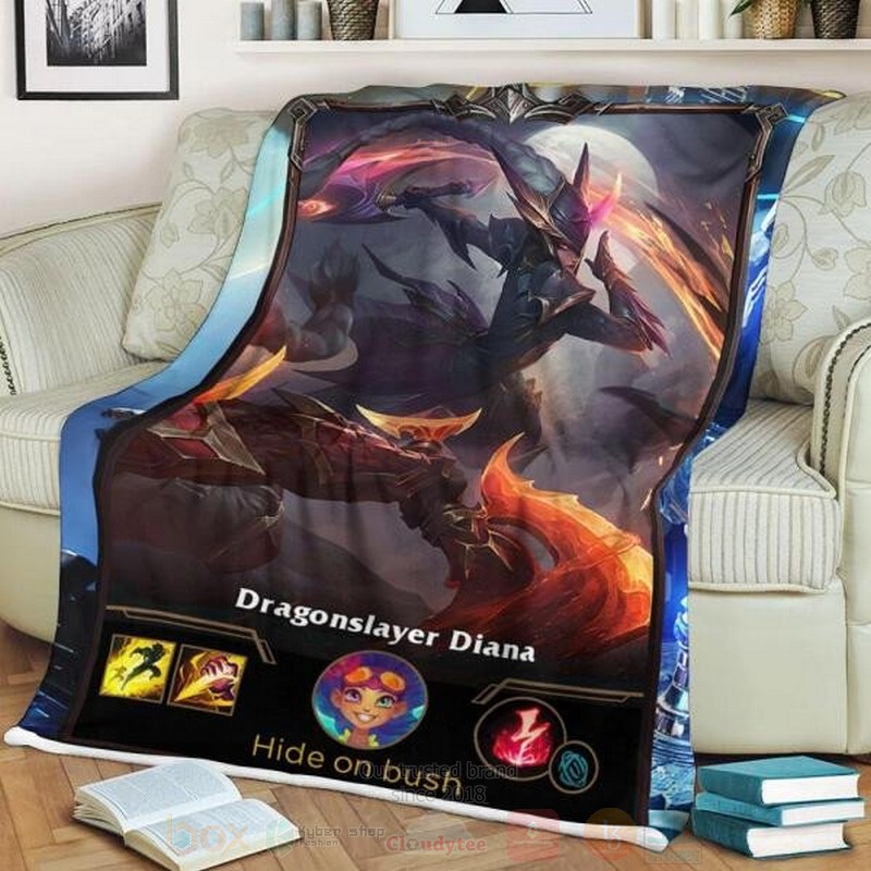 League of Legends Diana Custom Name Sherpa Blanket 1