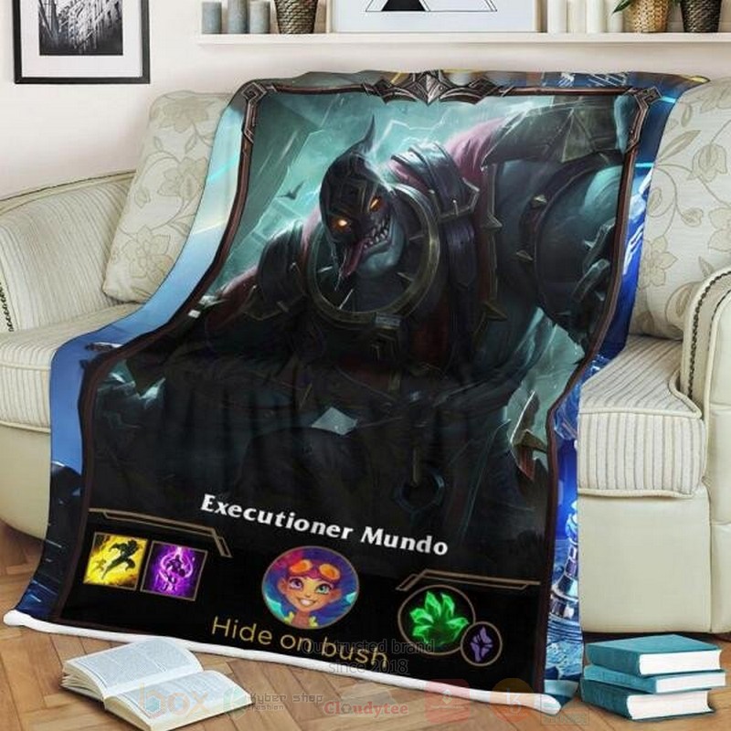 League of Legends Dr Mundo Custom Name Sherpa Blanket 1