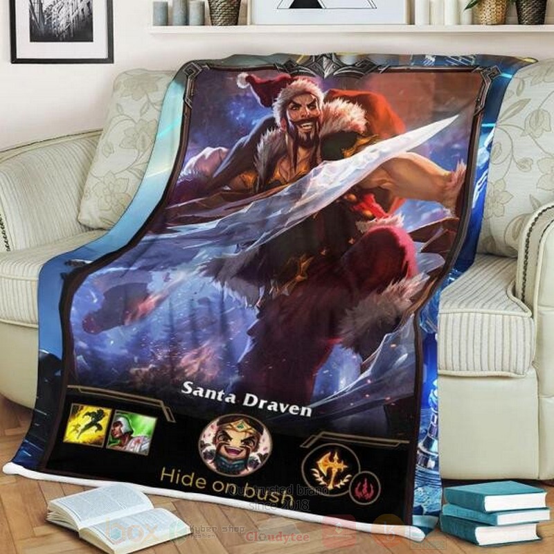League of Legends Draven Custom Name Sherpa Blanket 1