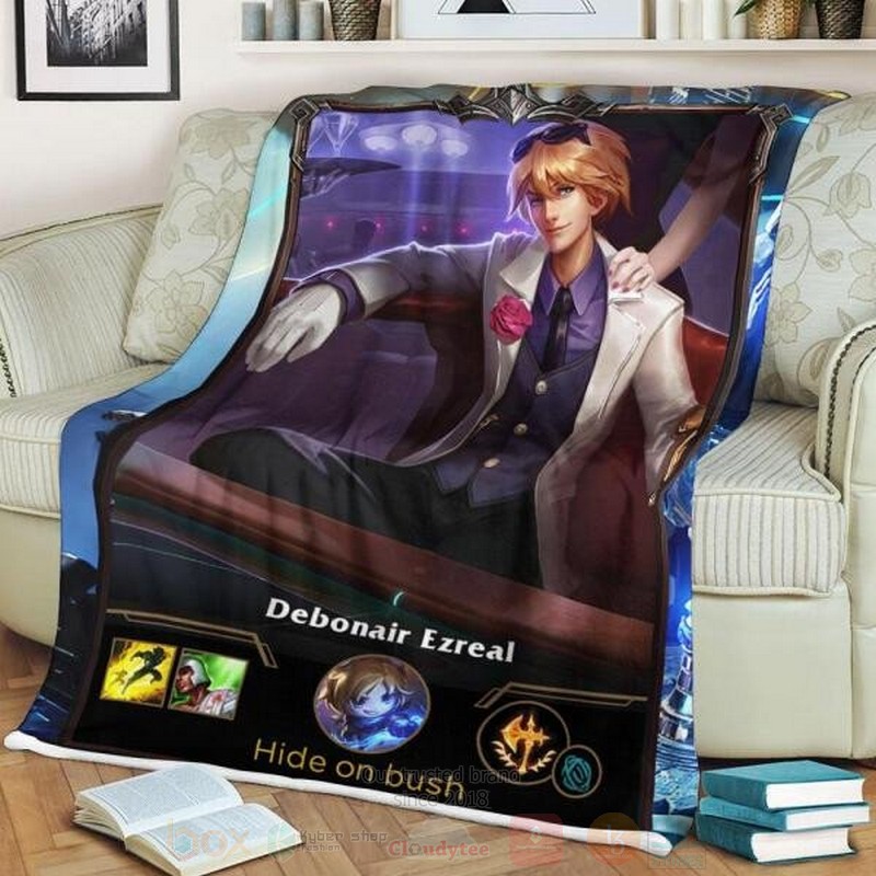 League of Legends Ezreal Custom Name Sherpa Blanket 1