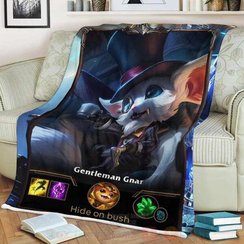 League of Legends Gnar Custom Name Sherpa Blanket 1