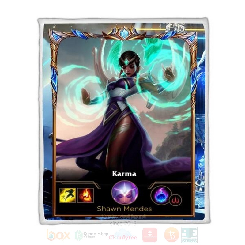 League of Legends Karma Custom Name Sherpa Blanket