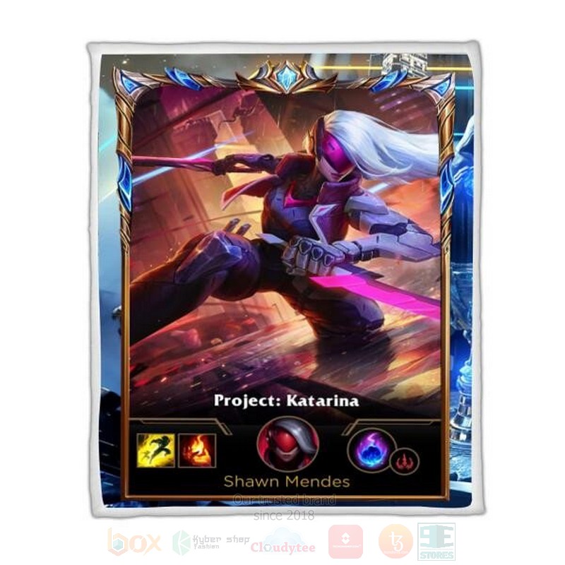 League of Legends Katarina Custom Name Sherpa Blanket