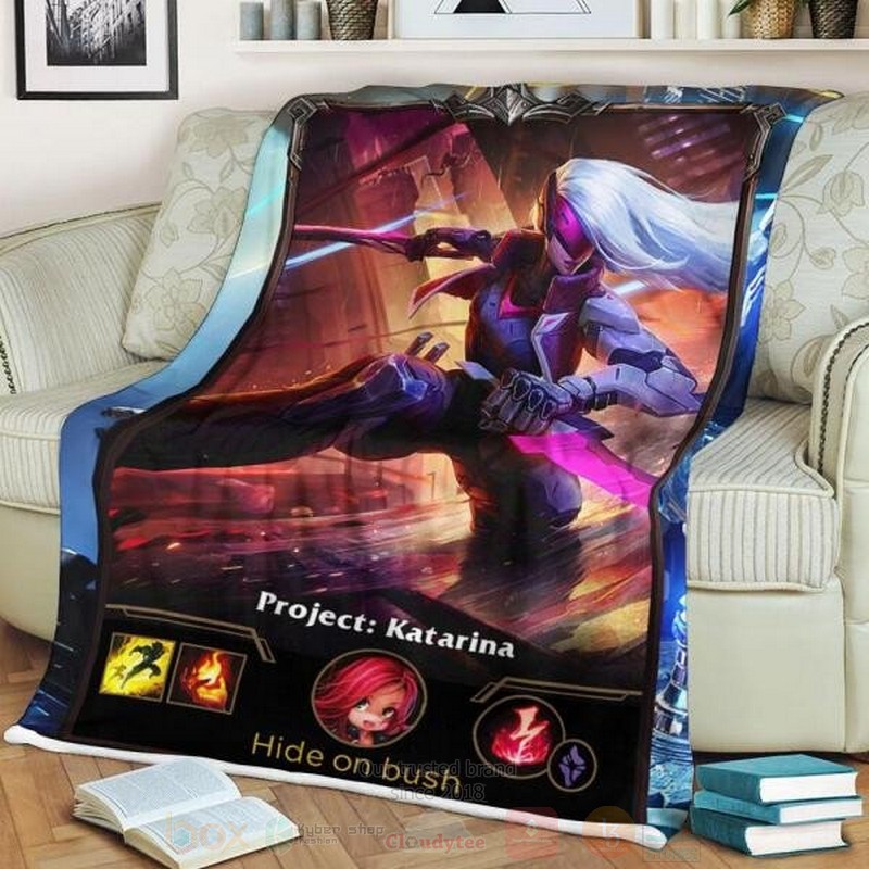 League of Legends Katarina Custom Name Sherpa Blanket 1