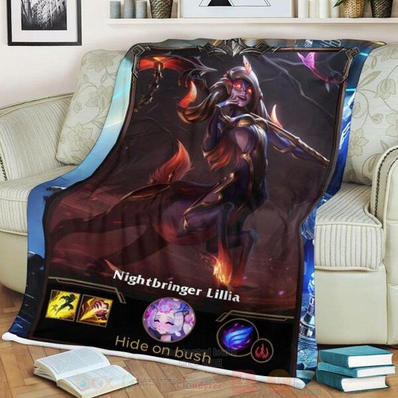 League of Legends Lillia Custom Name Sherpa Blanket 1