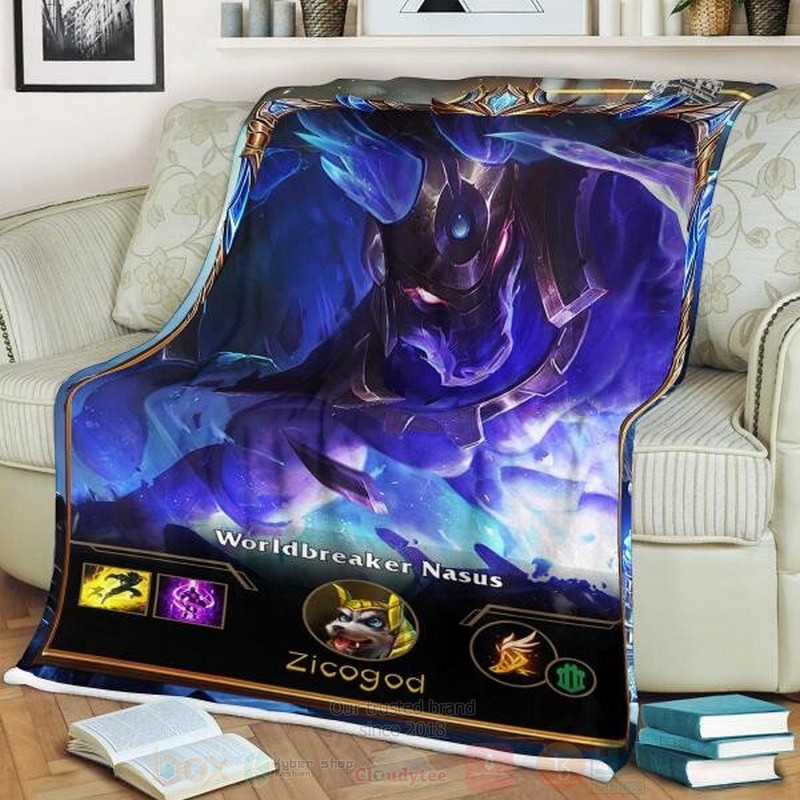 League of Legends Nasus Custom Name Sherpa Blanket 1