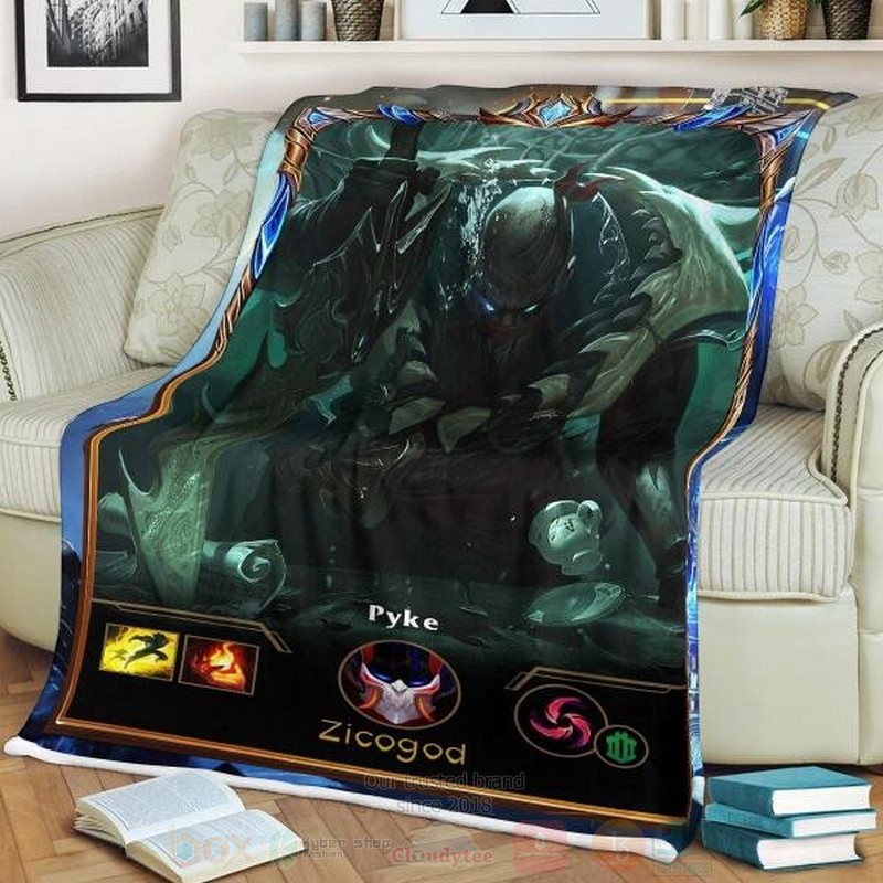 League of Legends Pyke Custom Name Sherpa Blanket 1