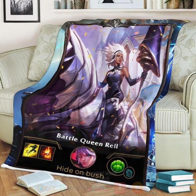 League of Legends Rell Custom Name Sherpa Blanket 1