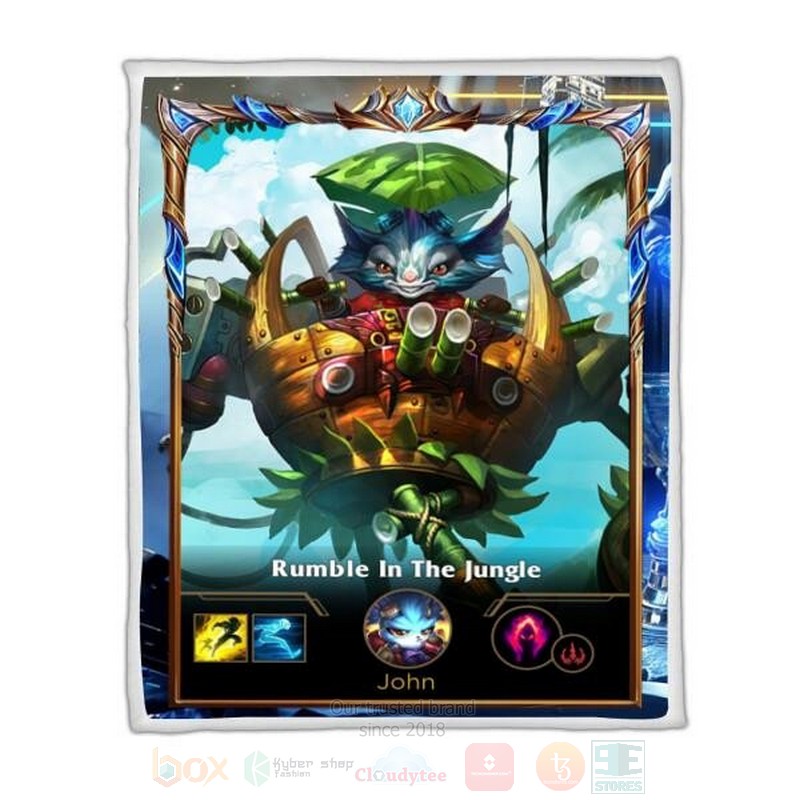 League of Legends Rumble Custom Name Sherpa Blanket