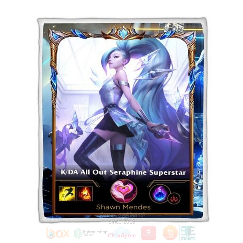 League of Legends Seraphine Custom Name Sherpa Blanket