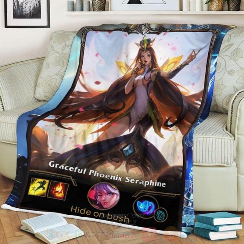 League of Legends Seraphine Custom Name Sherpa Blanket 1