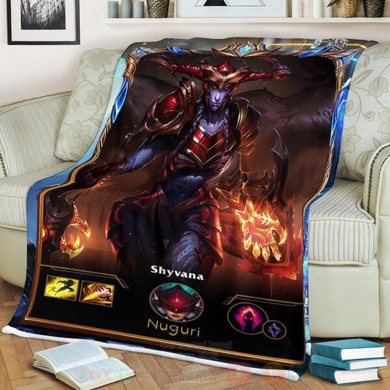 League of Legends Shyvana Custom Name Sherpa Blanket 1