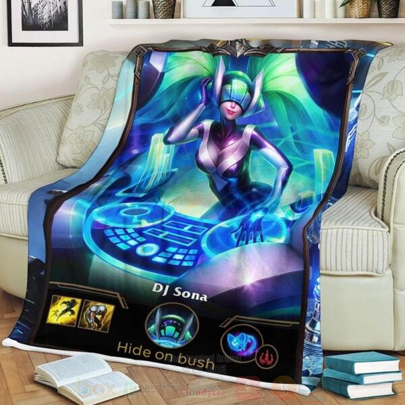League of Legends Sona Custom Name Sherpa Blanket 1